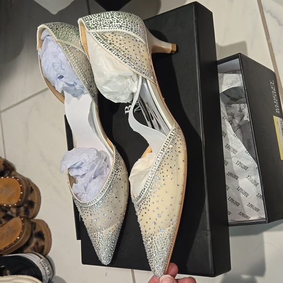 Badgley Mischka | Shoes | Rhinestone Kitten Heels | Poshmark
